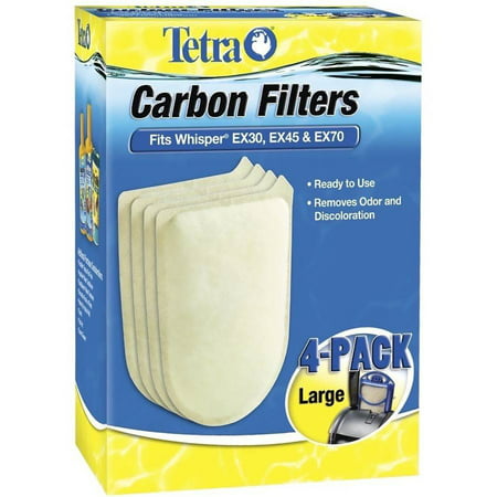 Tetra Carbon Filters Large 4 PK Fits Whisper EX30 EX45 EX70 Cartridge LG