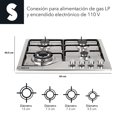 thumbnail image 3 of SIGNA Parrilla De Gas 4 Quemadores De Acero Inoxidable Estufa Compatible Con Gas LP Empotrable o De Sobreponer Encendido Electronico Parrilla Electrica De Estructura Metalica (4 Quemadores), 3 of 9