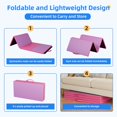 thumbnail image 4 of Betisef 4'x8'x2'' Pu Leather Folding Gymnastics Gym Tumbling Exercise Martial Arts Mat Pad(Pink+Purple), 4 of 8