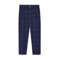 thumbnail image 4 of Qunyiney Uniform Pants for Boys Plaid Flat Front Casual Chino Pants Straight Leg Elastic Waist Slim Fit Pants Size 5-6, 4 of 4