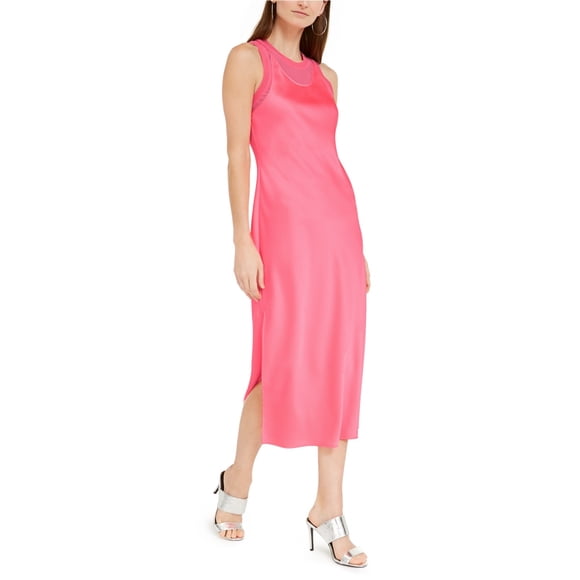 Armani Vestido de satén a capas para mujer, rosa, 6