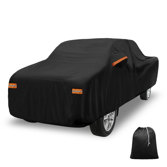 Funda de coche Unique Bargains 210D-PU Oxford, impermeable y a prueba de viento, protección solar con cremallera, negra para Toyota Tacoma