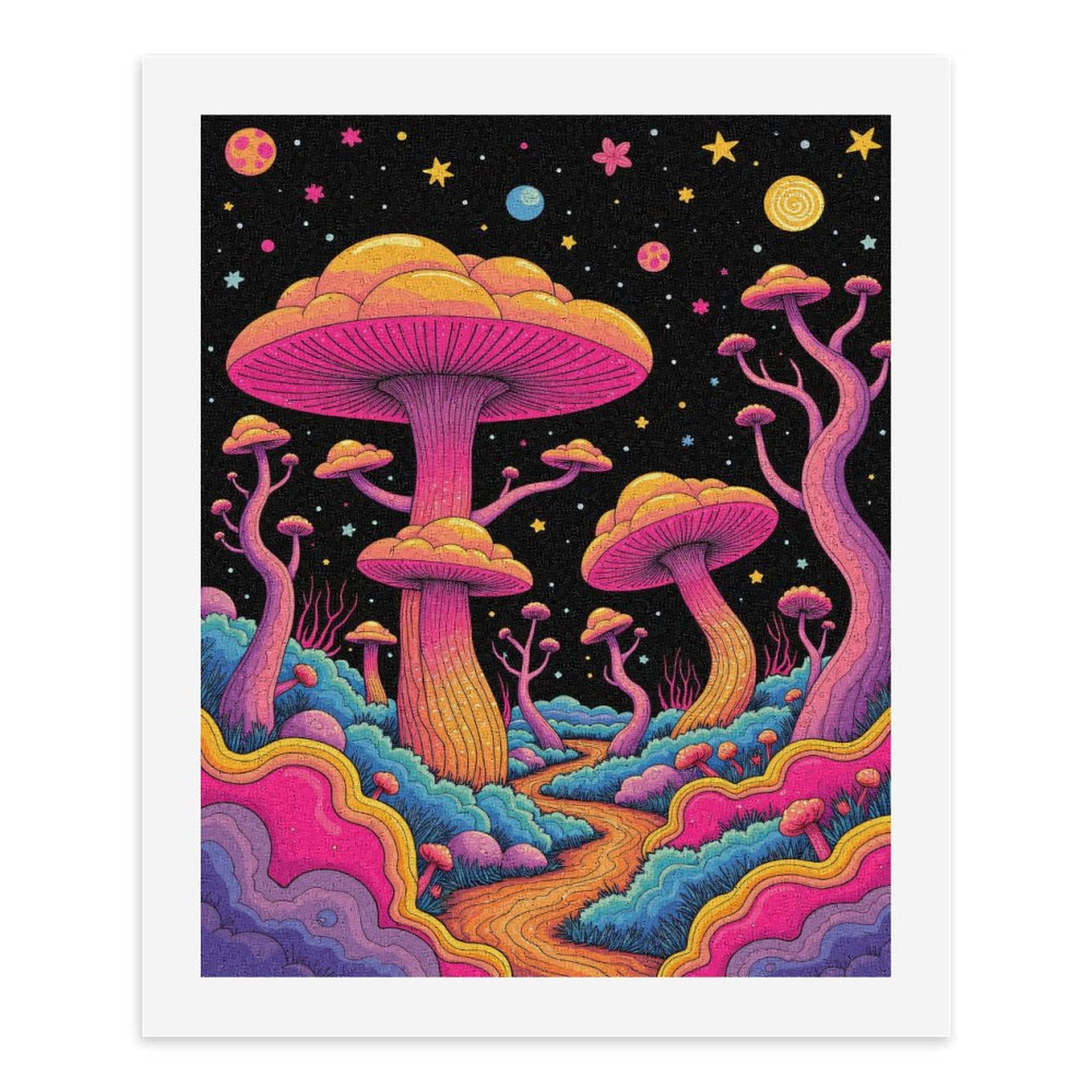 Paint By Numbers Kit for Adults Beginner - DIY Psychedelic Fantasy Landscape Art Canvas Painting Kits for Adults, Frameless Paint By Number for Adults for Home Wall Decor 16x20 Inch