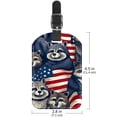 thumbnail image 6 of Square 2Pack PU Leather American Flag and Animals Cruise Luggage Tag with Privacy Cover and Name ID Tag for Travel Handbags Backpacks Luggage Tags, 6 of 6