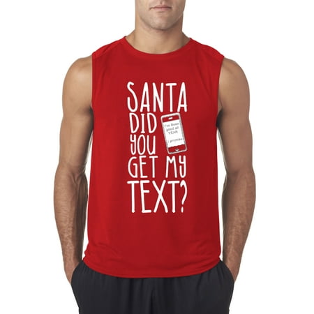 New Way 734 - Men's Sleeveless Santa Did You Get My Text Message