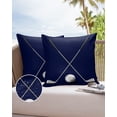 thumbnail image 6 of Pack of 2 Outdoor Pillow Covers, Traditional Classic Golf Sports Theme Blue Texture Waterproof Square Throw Pillowcase Cushion Decorative Pillow Covers for Couch Patio Tent, 24x24 in, 6 of 6