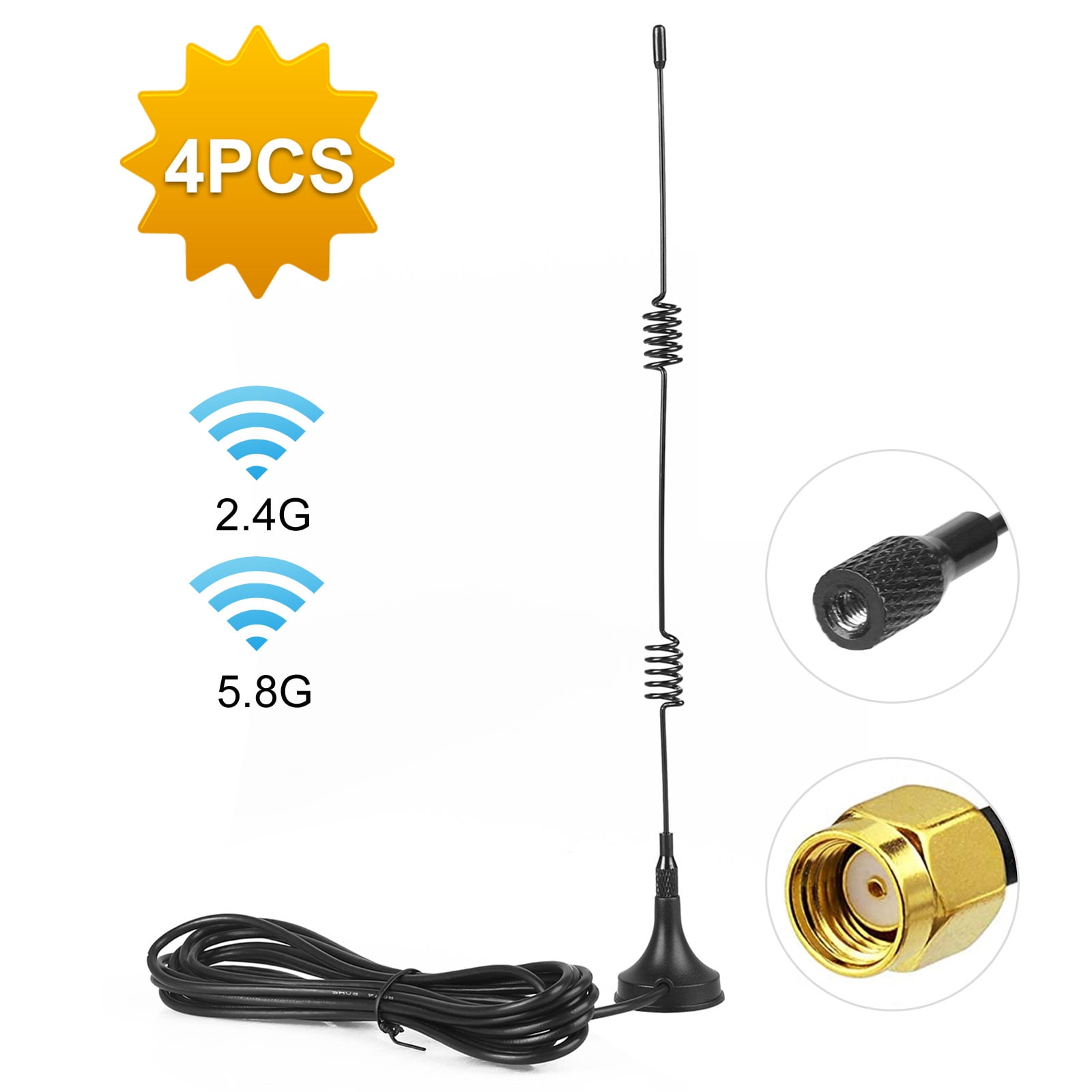 Powerful Wide Range Signal Amplification Antenna RP-SMA High Gain 10 DBI Router Omnidirectional Antenna Low Power Portable White Antenna for Network Card