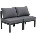thumbnail image 2 of Ainfox 2 Pieces Aluminum Patio furniture Set, Outdoor Sectional Sofa with 2 Middle Chairs, Grey, 2 of 8