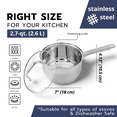 thumbnail image 3 of HausRoland Stainless Steel Saucepan with Glass Lid and Measuring Scale 2.7 Qt (2.6 L) Multi-purpose Pot Sauce Pan Kitchenware, 3 of 6
