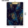 thumbnail image 2 of Coolnut Beautiful Peacock Feathers Clipboards, Fashion Design Clipboard Low Profile Clip Standard A4 Letter Size for School, Work, Painting, 2 of 7