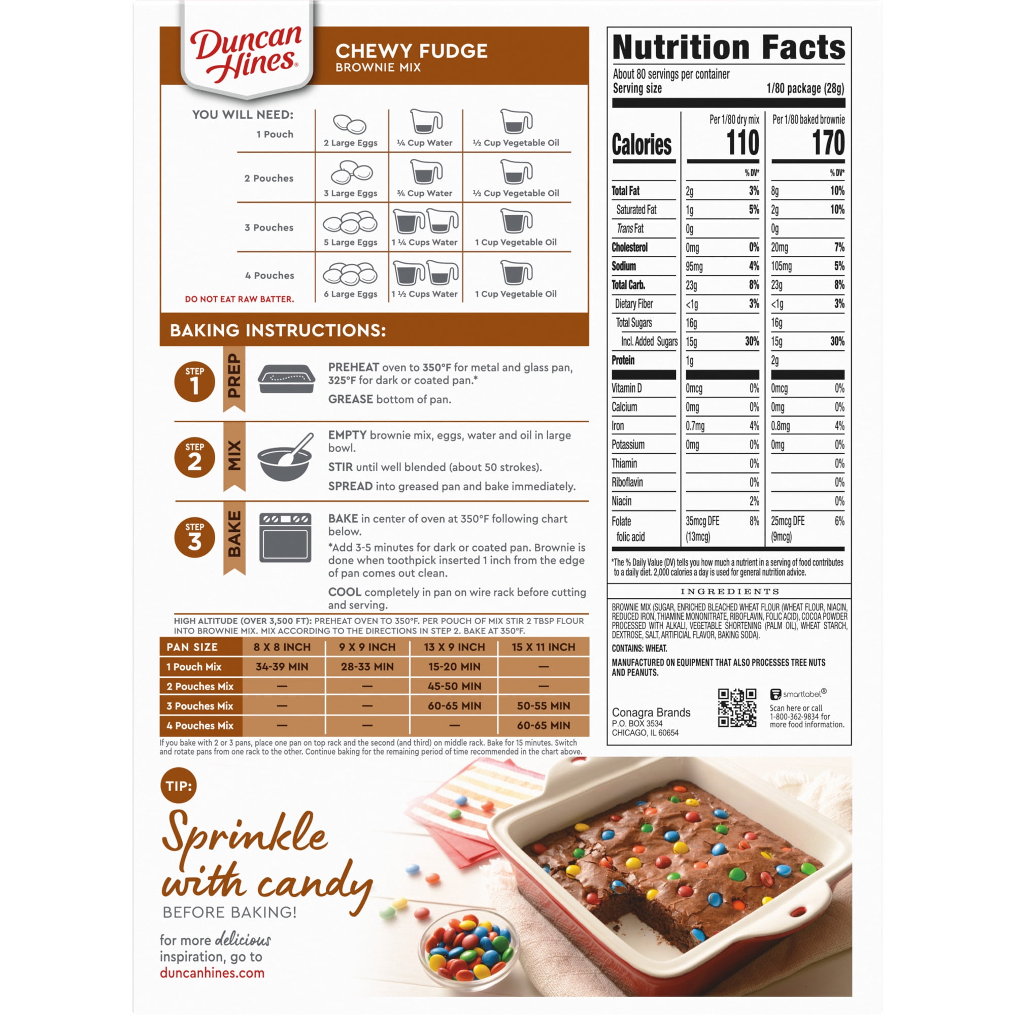 Duncan Hines Chewy Fudge Brownie Mix, 19.9 oz (Pack of 4)