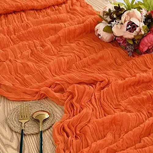 Gauze Table Runner Dinning Table Decoration 90*300CM Rustic Country Boho Beach Wedding Party Table Decor Christmas Table Runners
