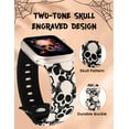thumbnail image 4 of Wearlizer Halloween Skull Engraved Band Compatible with Apple Watch Band 40mm 38mm 41mm 49mm 45mm 44mm 42mm Women, Two-Tone Skull Cute Soft Silicone Sport Strap for iWatch Series 9 8/7/6/5/4/3/2/1/SE, 4 of 6