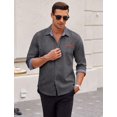 thumbnail image 3 of COOFANDY Long Sleeve Button Up Shirts for Men Slim Fit Denim Shirt Casual Shirt, 3 of 5