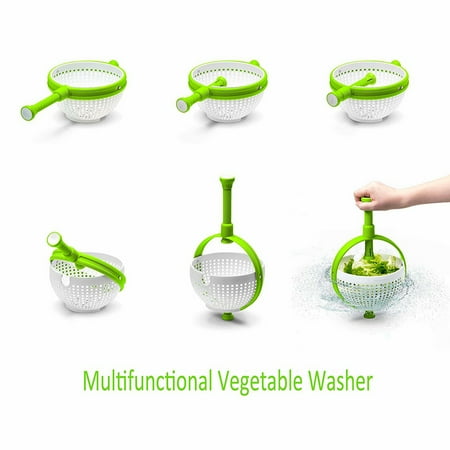 

Salad Spinner Scratch Resistant Nylon Spinning Colander with Collapsible Handle