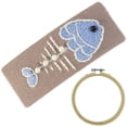 thumbnail image 1 of Coofit Embroidery Kit Creative Fish Floral Needlework Kit DIY Hair Clip with Hoop, 1 of 10