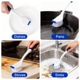 thumbnail image 3 of ITTAHO Dish Scrub Brush with Handle, Blue Kitchen Sink Scrubbers for Cleaning, Double Sided Bristles - 3 Pack, 3 of 8