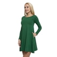 thumbnail image 3 of Women's Long Sleeved A-Line Dress with Pockets, L, Green, by Ambesonne, 3 of 3