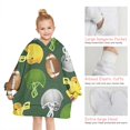 thumbnail image 6 of Green Football Helmets and Balls Pattern Blanket Hoodies for Kids 6-13YR Oversize Wearable Blanket Hoodies for Boys Girls Teens, 6 of 7