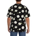 thumbnail image 5 of Vsdgher Daisies Flowers Print Men's Wrinkle Free Untucked Cuban Shirt Business Casual Button Down Shirts Short Sleeve Shirt, 5 of 7