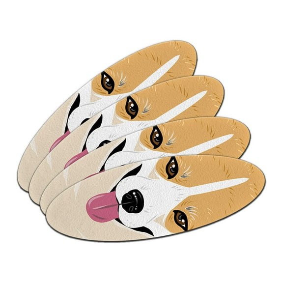 Pembroke Welsh Corgi - Yellow Dog Pet Oval Nail File Emery Board 4 Pack