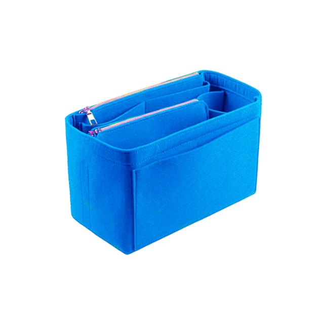 Vogacara Organizador de maquillaje multifuncional, práctico y práctico neceser de viaje de fieltro, bolsas de inserción de fieltro, azul S Type3 NO3