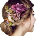 thumbnail image 2 of XASZHN Flower Metal Hair Side Combs Slide Clips Floral Bows Barrettes Purple_008 One Size, 2 of 5