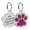 Hot Pink, variant on Didog Personalized Dog Cat Puppy Kitten Tags Engraved Puppy Pet ID Name Collar Tag Bling Paw Glitter free Lobster Clasp +free Bell