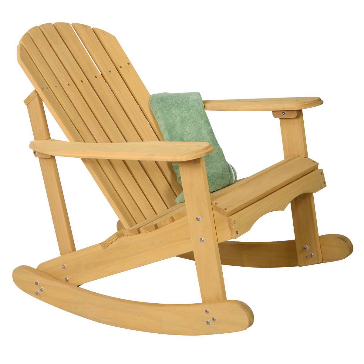 Topbuy Wood Adirondack Chair 330lbs Loading Porch Rocker