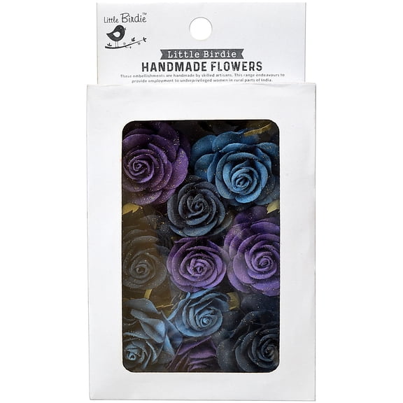 Little Birdie Whitney Paper Flowers 14/Pkg-Purple Passion