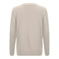 thumbnail image 5 of HNMKIU Soft Classic Knit Pullover Plus Size Sweaters for Women Casual Long Sleeve Crewneck V Neck Everyday Comfortable for Women a-Beige,XXL, 5 of 5
