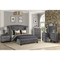 thumbnail image 1 of Sophia Full 6 Pc Vanity Upholstery Bedroom Set Made With Wood in Gray, 1 of 18