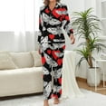 thumbnail image 2 of Top-kevin Women's Pajama Sets Pizza Slice Pattern Long Sleeve Lounge Sets Pjs Sleepwear with Pockets, 2 of 12