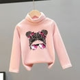 thumbnail image 3 of Iyufng Girls Sweatshirts,Fleece Graphic Cotton Crewneck Pullover Sweatshirt for Girls,Children's Small and Medium-sized Plush Thick Printed High Neck Fashion Tops,Teen Girls Pullover Tops, 3 of 3