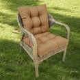 thumbnail image 3 of Topchances 42"x21" Light Brown Tufted Chair Outdoor Seating Cushion, Water Repellent, 3 of 7