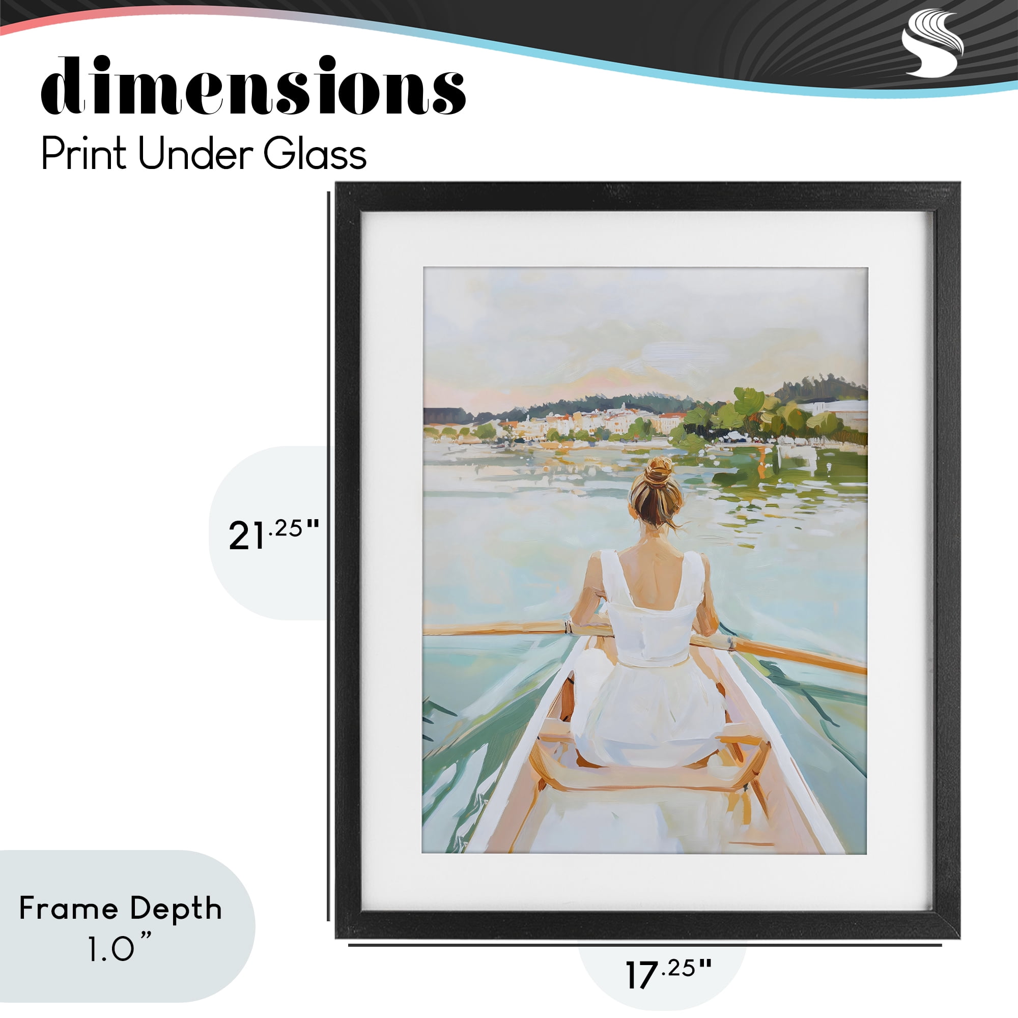 Stupell Industries Girl In Peaceful Canoe Ride Black Framed Print Under Glass, design by The Prints Vibe