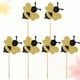 thumbnail image 4 of EeaseMX 6 adornos de papel para tartas, brillantes, con forma de abeja, para cupcakes, palitos de fruta, postres, decoración para fiestas de cumpleaños infantiles., 4 of 7