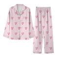 thumbnail image 4 of Shadoumai Valentine's Day Pajamas Sets Women Cute Pink Heart Print Pjs Sets Shirt Top Pants 2 Piece Sets Sleepwear, 4 of 4