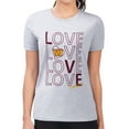 thumbnail image 4 of Women's G-III 4Her by Carl Banks Heather Gray Washington Commanders Love Graphic Fitted T-Shirt, 4 of 5