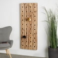 thumbnail image 3 of DecMode 21" x 57" Brown Wood Tall 40 Hole Wall Wine Rack, 1-Piece, 3 of 14