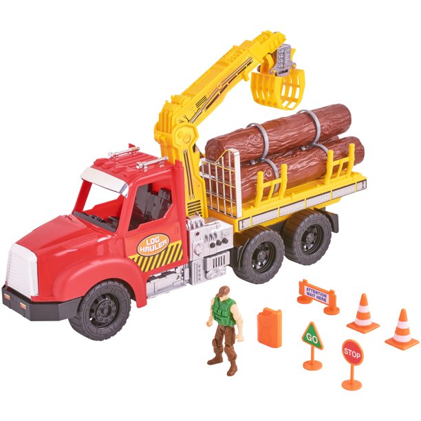 Kid Connection 11Piece Light & Sound Log Hauler Play Set