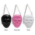 thumbnail image 3 of Sac à Tête Squelette Halloween PU Fermeture Éclair Sac Bandoulière Crâne Grande Capacité Sacoche Effrayant Sac Chaîne Squelette Couleur Unie, 3 of 6