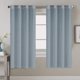 thumbnail image 1 of Elegantes cortinas de mezcla de lino, protección de privacidad, filtrado de luz, paneles de ventana con ojales de níquel, cortinas para dormitorio (juego de 2, 52 x 84 pulgadas, natural), azul piedra, 52 pulgadas de ancho x 72 pulgadas de largo, 1 of 5
