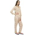 thumbnail image 4 of Bimba Women's Off-White Printed Pajama Pant Shirt Set Full Sleeve Nightwear-4, 4 of 5