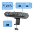thumbnail image 3 of FOH 1875w Aluminio Abrazadera ajustable para regleta de alimentación, Toma de corriente con interruptor, Soporte de Escritorio Todo en uno con 3 salidas de CA, USB-A y USB-C con Cable 6FT, 3 of 7