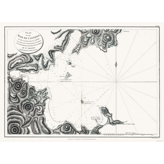 Historic Map - Baie De Castries Tartary - Bernizet 1787 - 31.56 x 23 - Vintage Wall Art