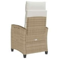thumbnail image 5 of vidaXL Reclining Garden Chair with Side Table Beige Poly Rattan, 5 of 5