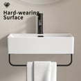 thumbnail image 3 of White Wall Mounted Vessel Sink with Towel Rack Small Bathroom Sink for Tight Spaces Modern Floating Vanity with Faucet Hole, 3 of 6