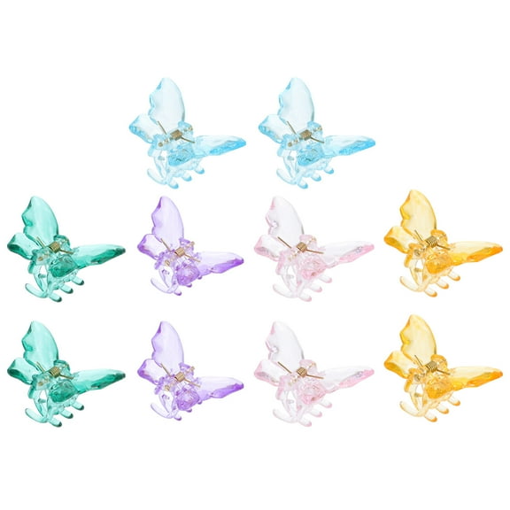 10pcs Hair Claw Clips Clear Butterflies Hair Clips Acrylic Women Jaw Clips