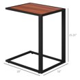 thumbnail image 3 of HOMCOM Sofa Side Table, Slim End Table, C-Shaped Snack Table with Metal Frame, Narrow TV Tray Table for Living room, Bedroom, Walnut, 3 of 10